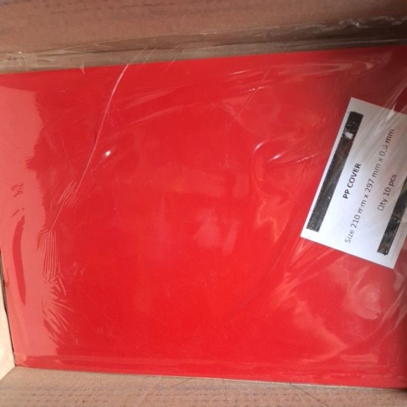 

pp cover sz 210mmx297mmx0.3mm 1pak isi 10 lembar (merah)