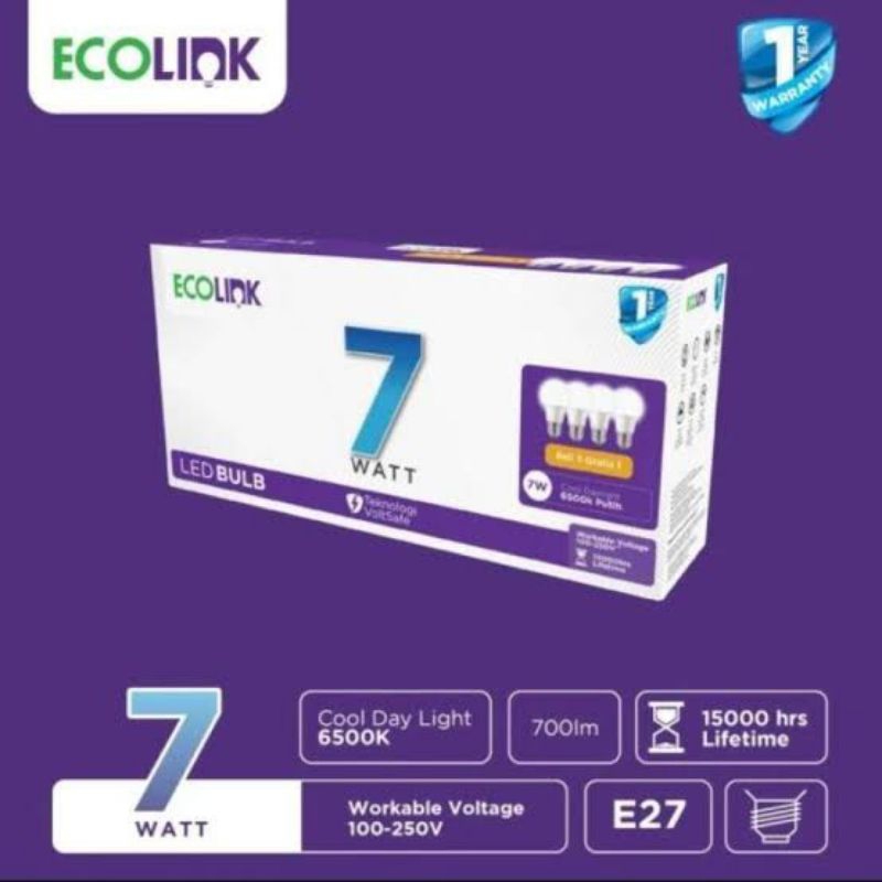 Promo Lampu LED Bulb 7Watt ECOLINK Beli 3 gratis 1