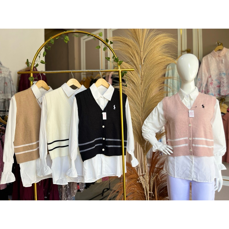 Blouse vest rajut import Bangkok