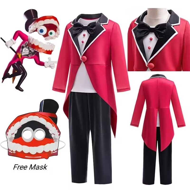 The Amazing Digital Circus Kids Cosplay Costume Queen Costume Clown 3Pcs Outfits Digital Pomni Role 