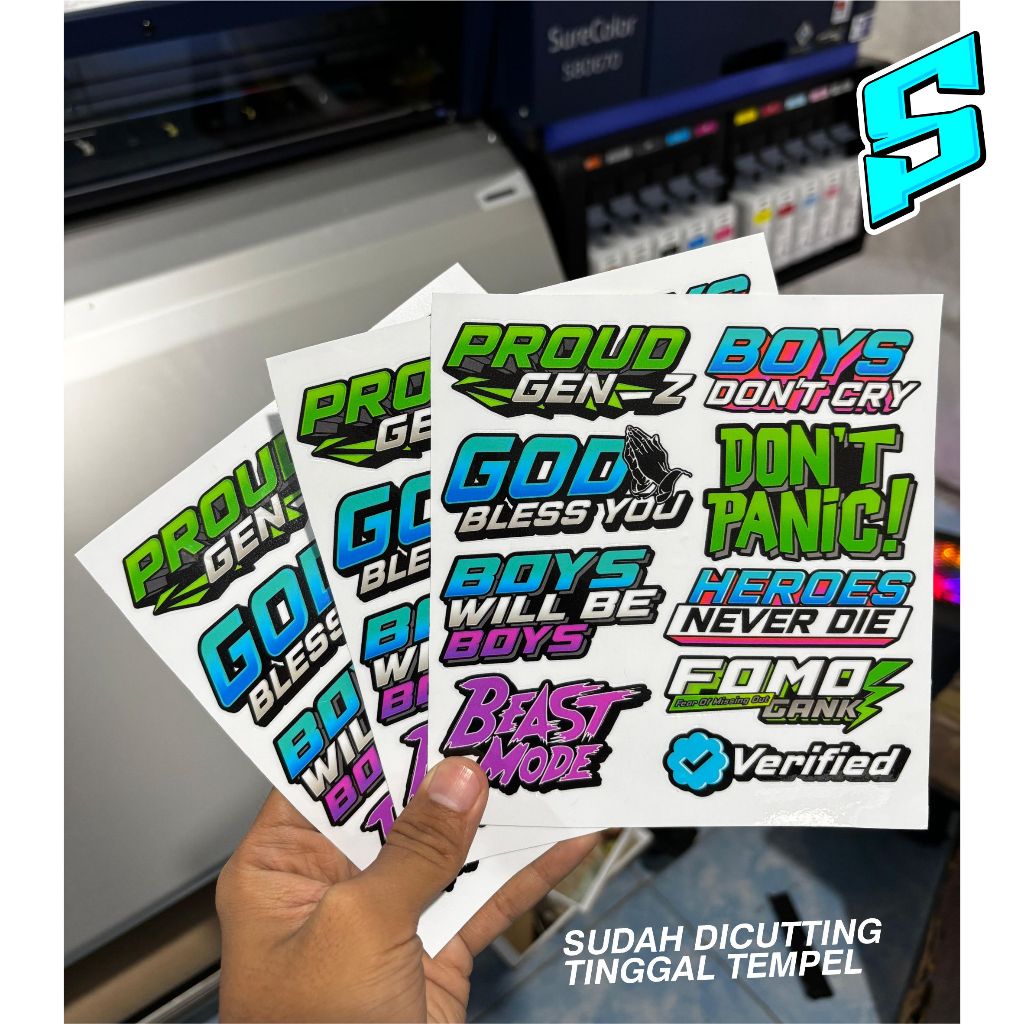 

STIKER PACK BOYS DONT CRY DONT PANIC FOMO PROUD GEN Z SUDAH DICUTTING TINGGAL TEMPEL