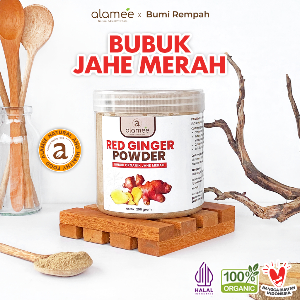 

ALAMEE Red Ginger Powder Premium Minuman Jahe Merah Bubuk Tanpa Campuran Sehat Serbuk Minuman 200gr