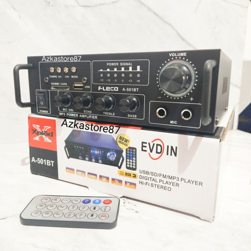 Amplifier fleco A-501BT amplifier bluetooth amplifier x-bass suara super bass