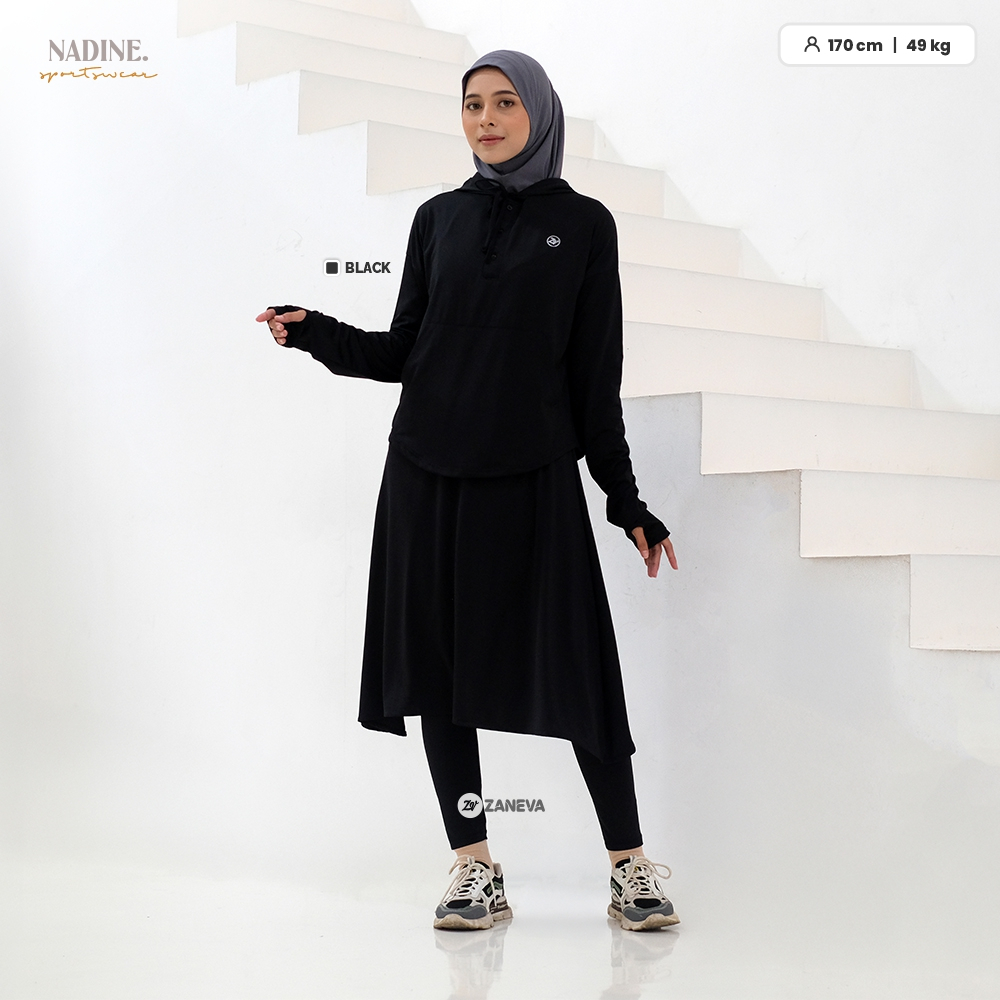 ZANEVA SPORTWEAR ORI - ONE SET Nadine Top + Nara Legging 3/4 | Jersey Premium Adem, Nyaman Stretch