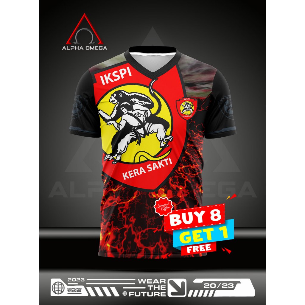 JERSEY PENCAK SILAT IKSPI KERA SAKTI  V.1 FULLPRINT/BAJU KAOS BELA DIRI IKSPI KERA SAKTI || SAWARNA