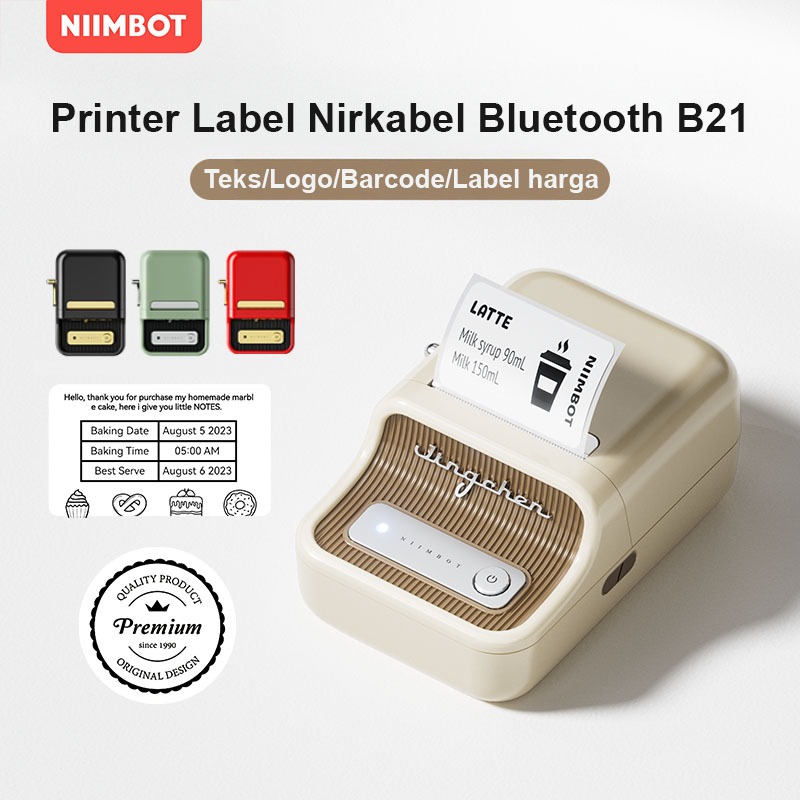 

Ready NIIMBOT B21 B1 Pencetak Label Termal, Printer Label Portabel Bluetooth Tanpa Tinta dengan
