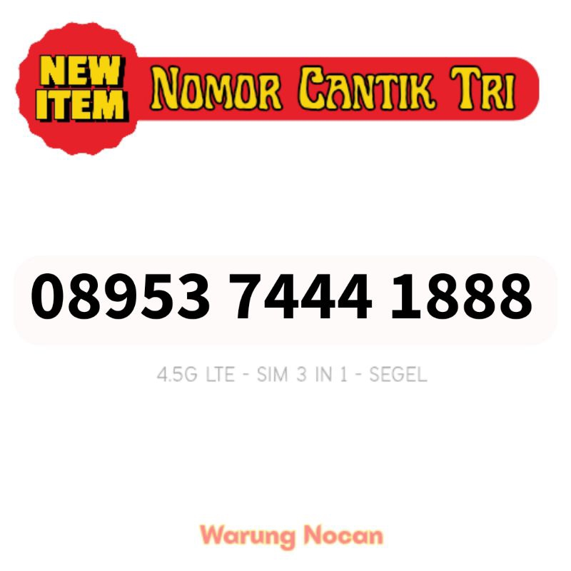 Kartu perdana Nomor cantik tri three 3 888