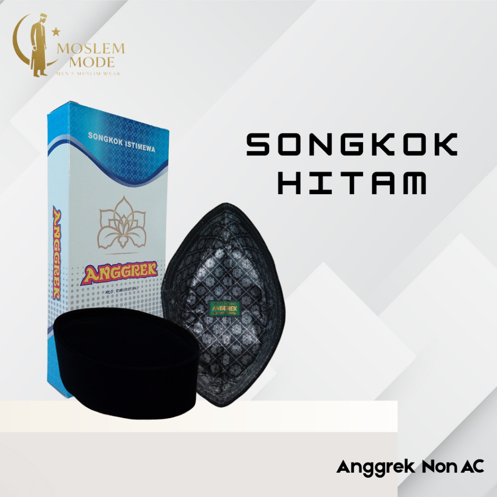 Songkok Hitam Polos Peci Hitam Songkok Peci Kopiah Non AC Anggrek Songkok Nasional Hitam Premium