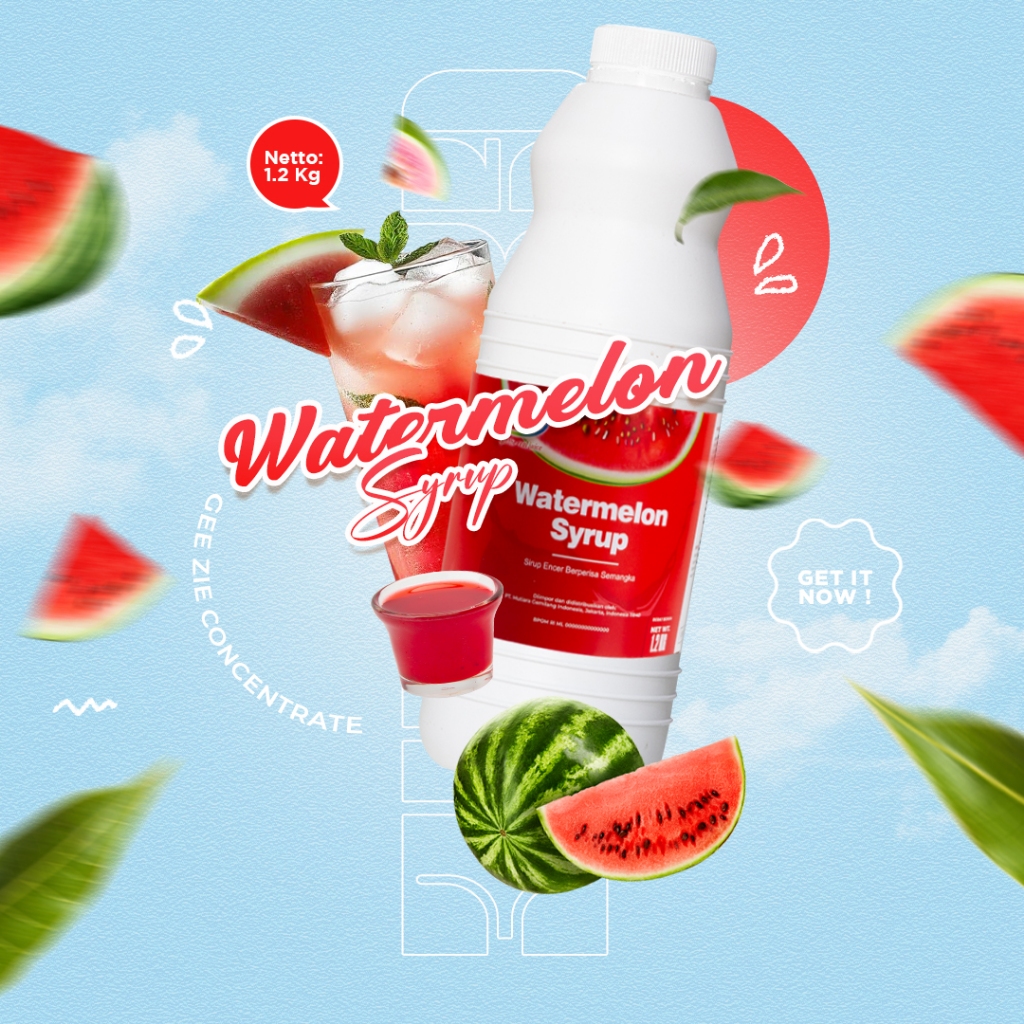 

Sirup Minuman Rasa Watermelon Gee Zie Concentrate 1,2kg
