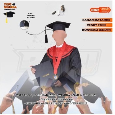DNZL - Topi Toga Wisuda Grosir Topi Toga Wisuda Topi Toga Wisuda Dewasa Satuan Perlengkapan Toga