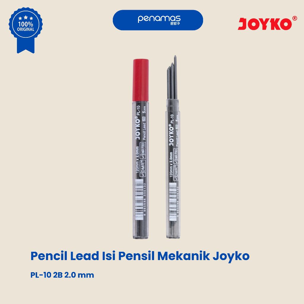

PENCIL LEAD / ISI PENSIL MEKANIK JOYKO PL-10 2B 2.0 MM / PCS