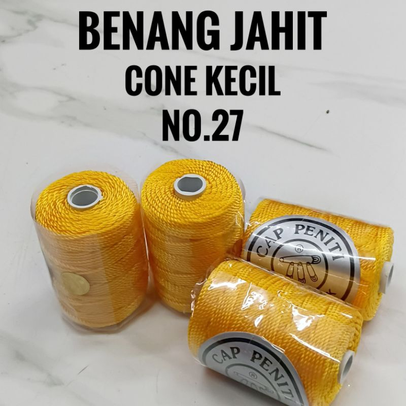 Benang Jahit Nylon No.27 Cone Kecil Merk Peniti