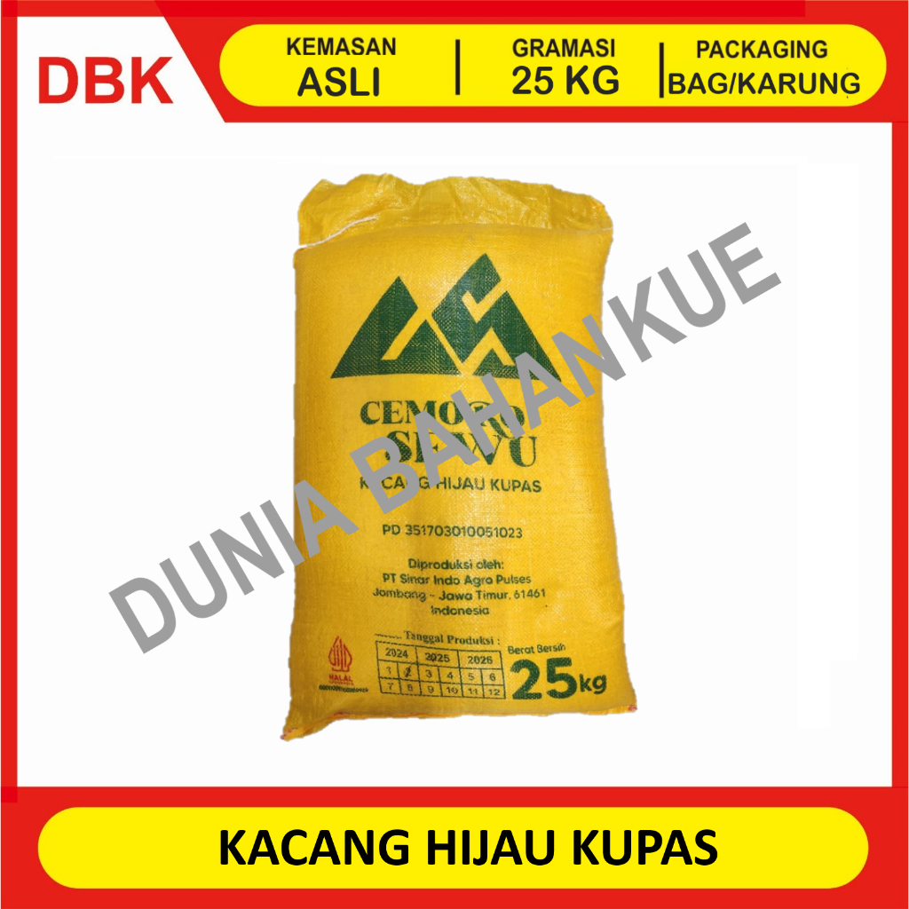 

KACANG HIJAU KUPAS PREMIUM 1 BAG 25 KG / KACANG IJO KUPAS ORGANIK