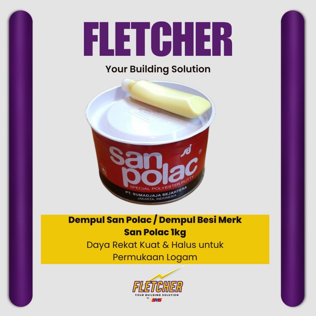 Dempul Body Mobil / Dempul Mobil 250gr, 1kg / Dempul Besi Merk Sanpolac