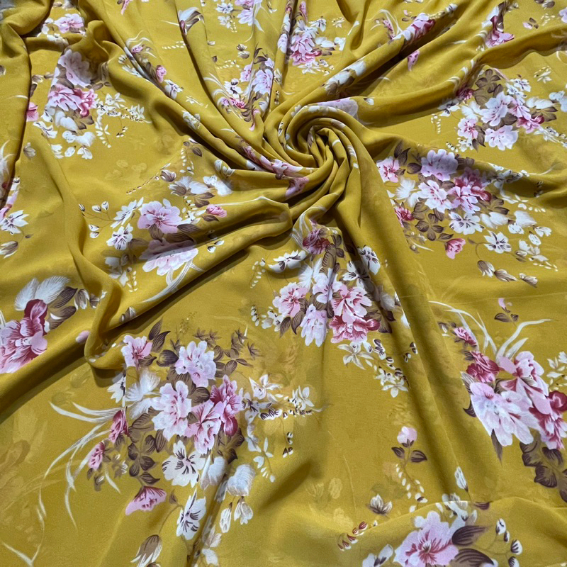 kain ceruty babydoll / Kain ceruty baby doll kembang / kain baby doll motif bunga