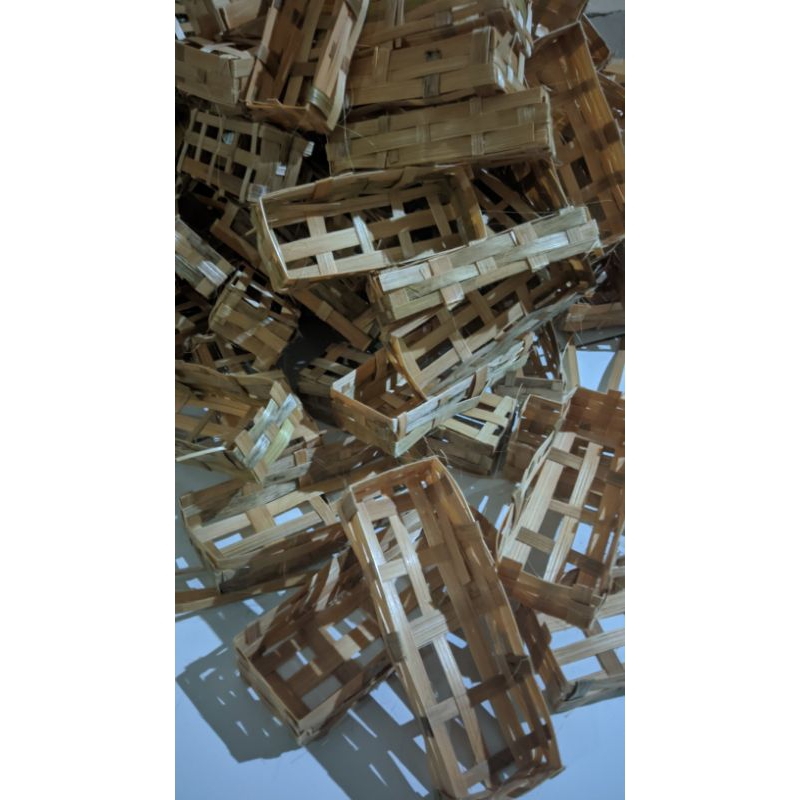 (100pcs) REYENG BAMBU BESEK KERANJANG PINDANG UKURAN 16CM KERANJANG IKAN CUE TONGKOL