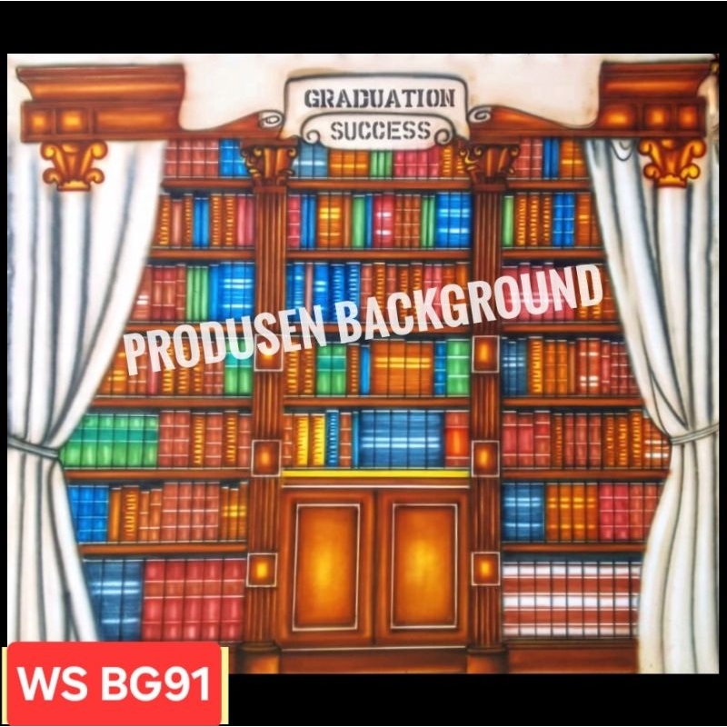READY Terbaru Kain Background Wisuda 3x2,5m Tirai Putih WS BG91AZ