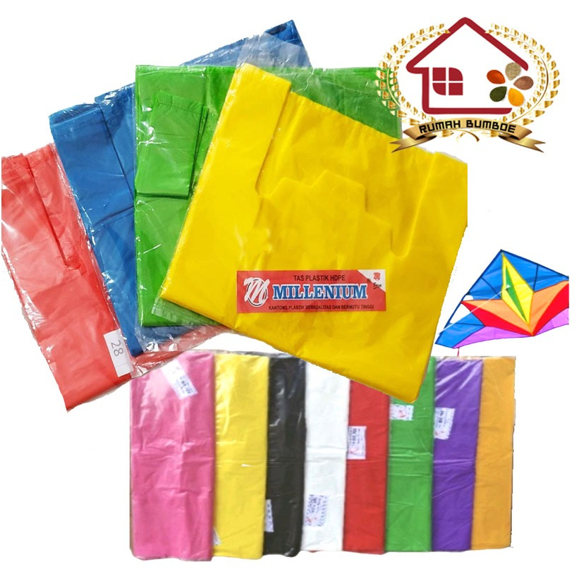 (20 lembar) KRESEK JUMBO Layangan Warna Warni Tas Plastik Kresek Layang Murah dan Kuat