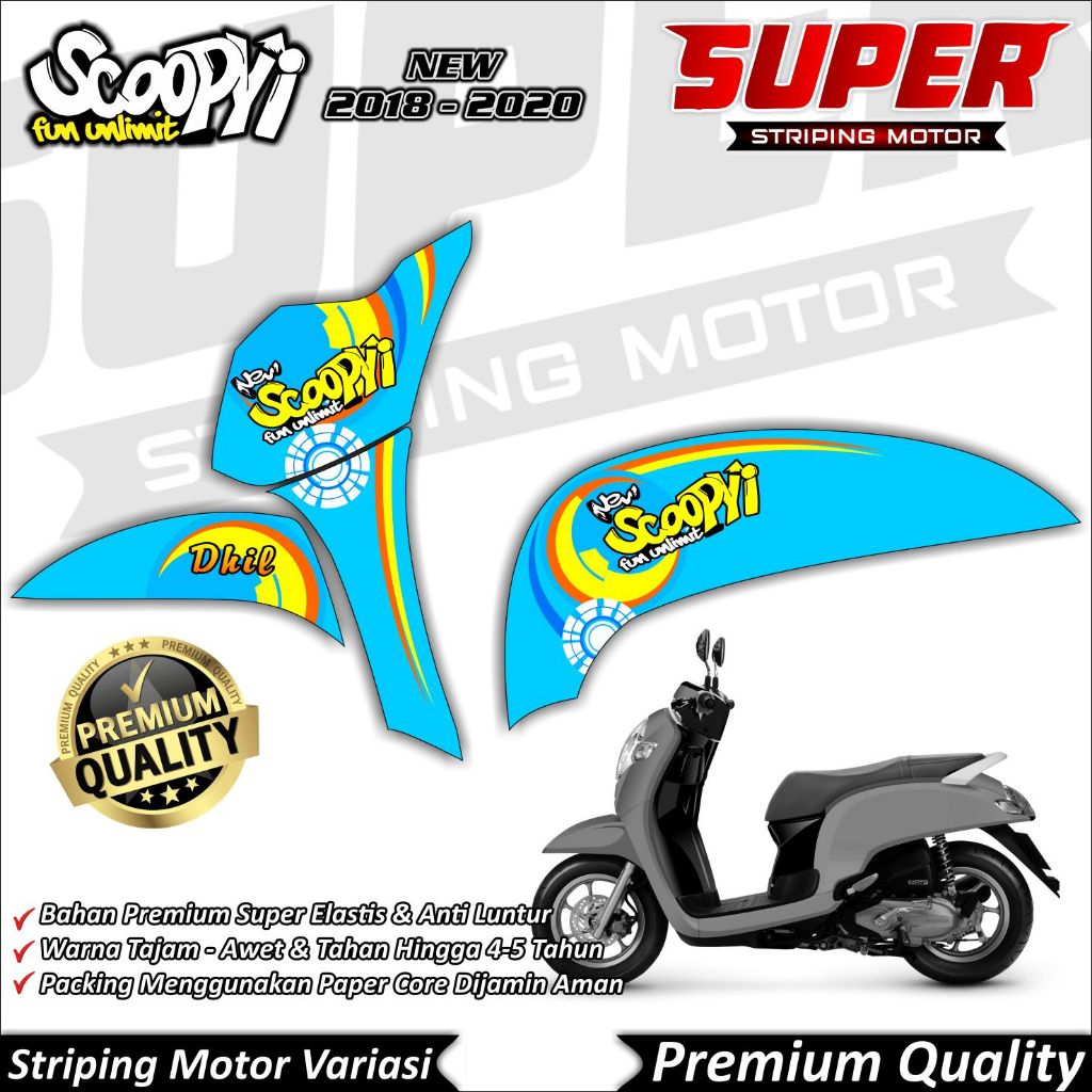 Stiker Scoopy New 2018 - 2020 Anti Luntur keren Striping Scoopy New 2018 - 2020 Striping Honda Scoop