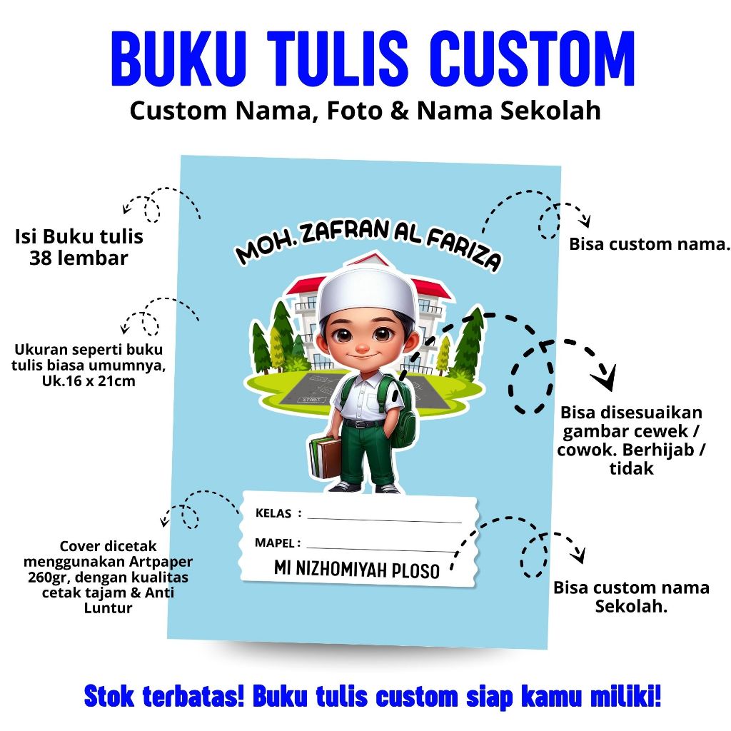 

CUSTOM BUKU TULIS ANAK I ISI 38 LEMBAR