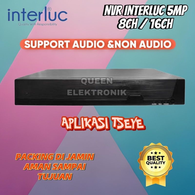 Nvr 8 CH / 16 CH Interluc - NVR 8Ch Onvif - NVR Cctv 8Ch / 16CH ip cam non poe murah