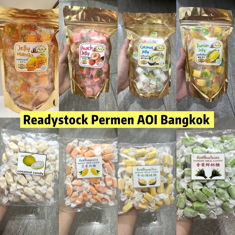 

[READY] Permen Jelly dan Susu Rasa Buah AOI Bangkok / Permen Durian Jelly