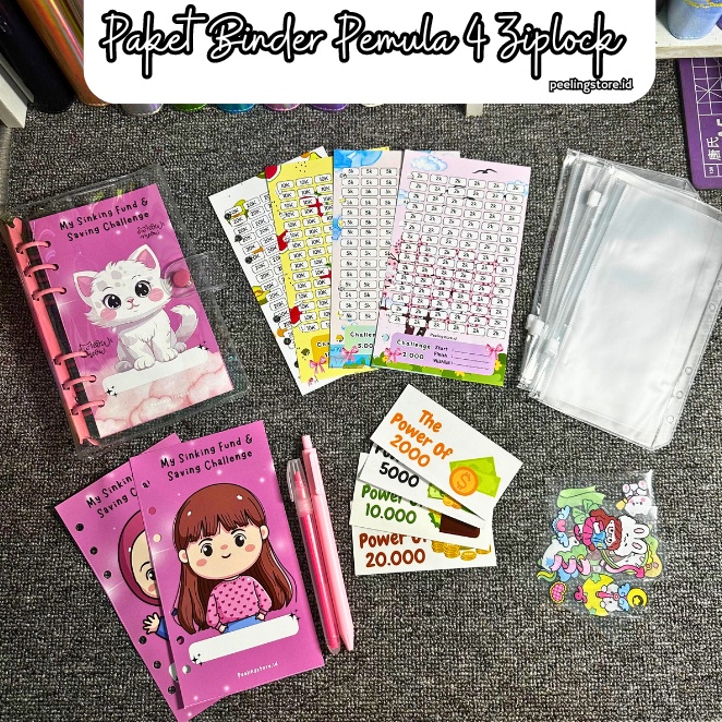 

KODE B74V 4 Ziplock Paket binder jelly nabung a6 binder keuangan murah binder a6 binder sequin binder daisy binder hologram binder transparant zipper ziplock a6