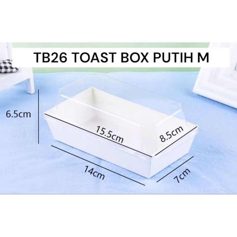 Paper box/Mika Toast putih M/tempat kue isi 10pcs