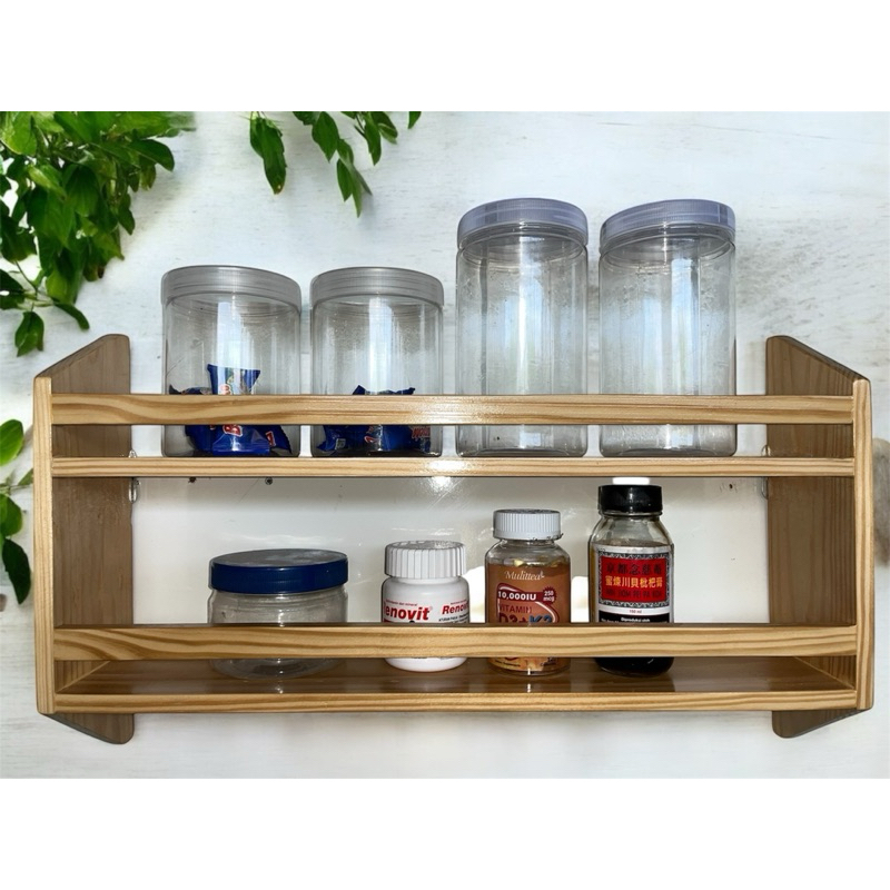 tempat bumbu dapur kayu gantung