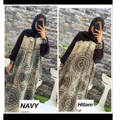 Kaftan Motif By Nadheefa Original Terbaru || Motif Kaftan Motif warna Navy dan Hitam