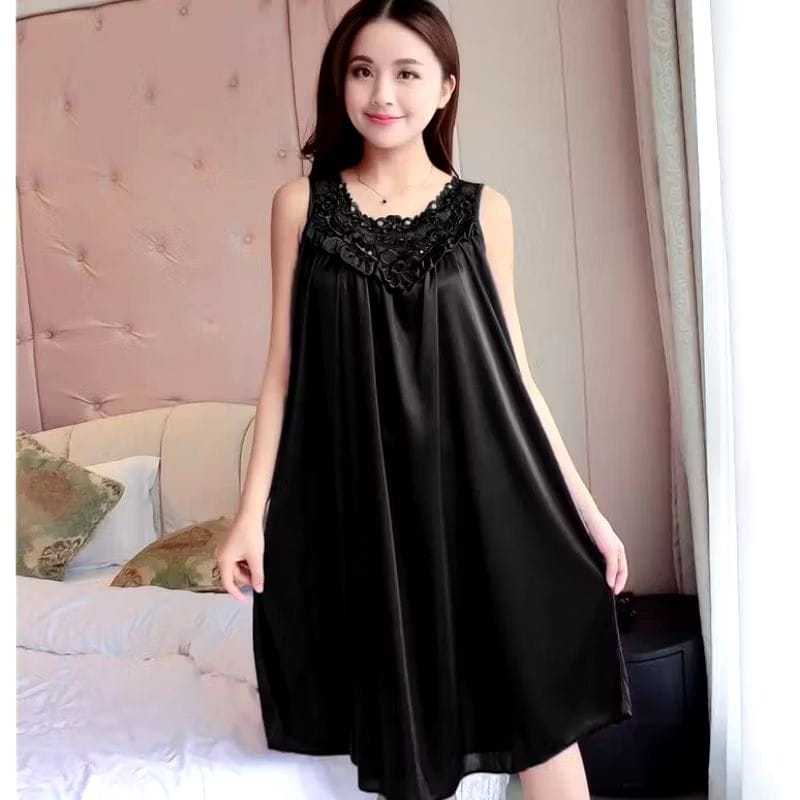 Daster Jumbo Lingerie Happy Wanita Dewasa Bahan Satin Import - Ukuran XXL