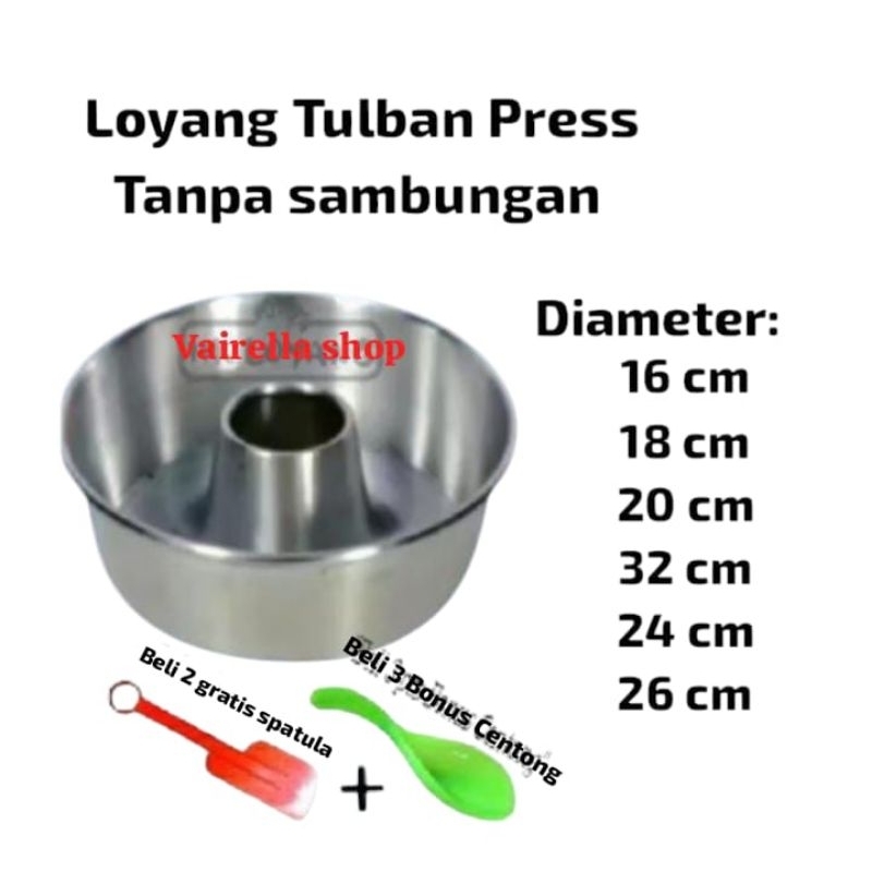 Loyang Tulban Press/Loyang Bolu Anti Lengket/Loyang Bolu Tanpa Sambungan/Loyang Bolu Jadul
