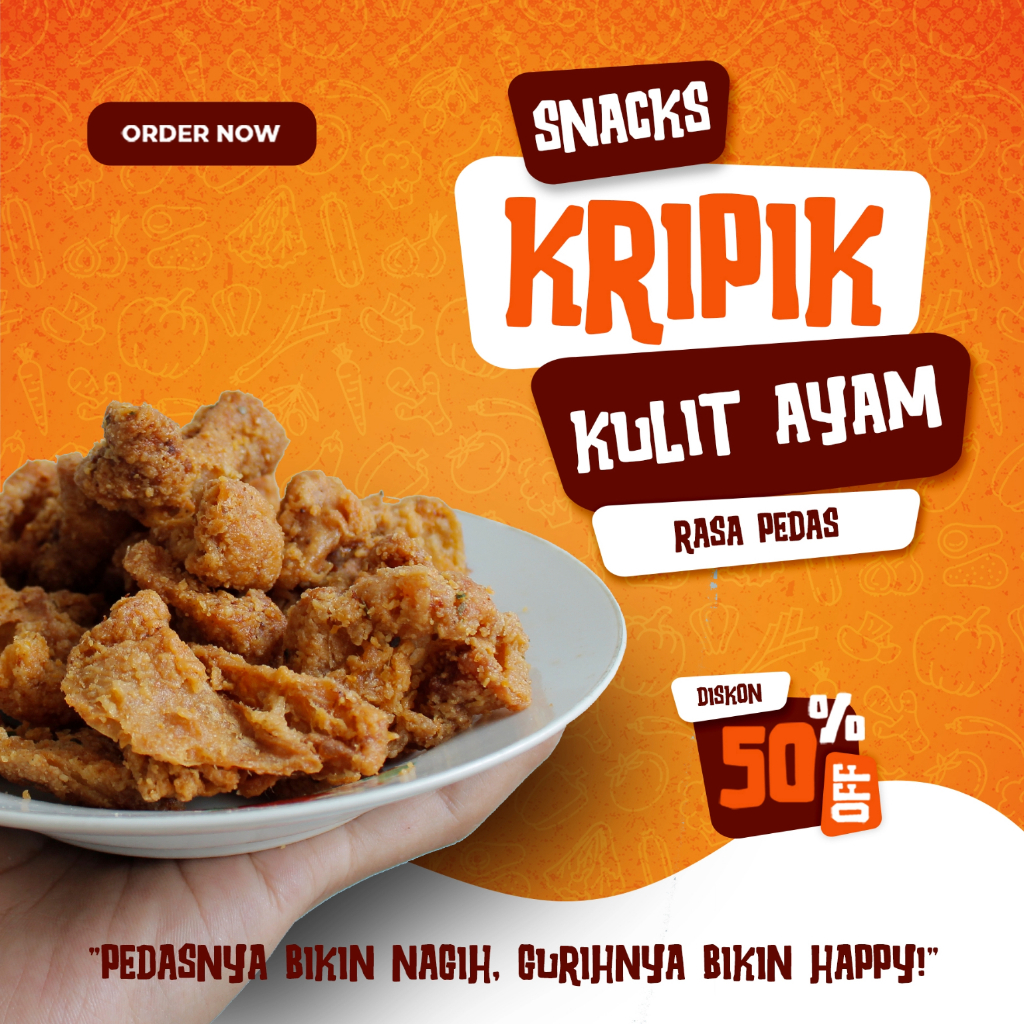

Kulit Ayam Crispy Original Gurih dan Pedas Daun Jeruk 1 Kg - Snacks - Food