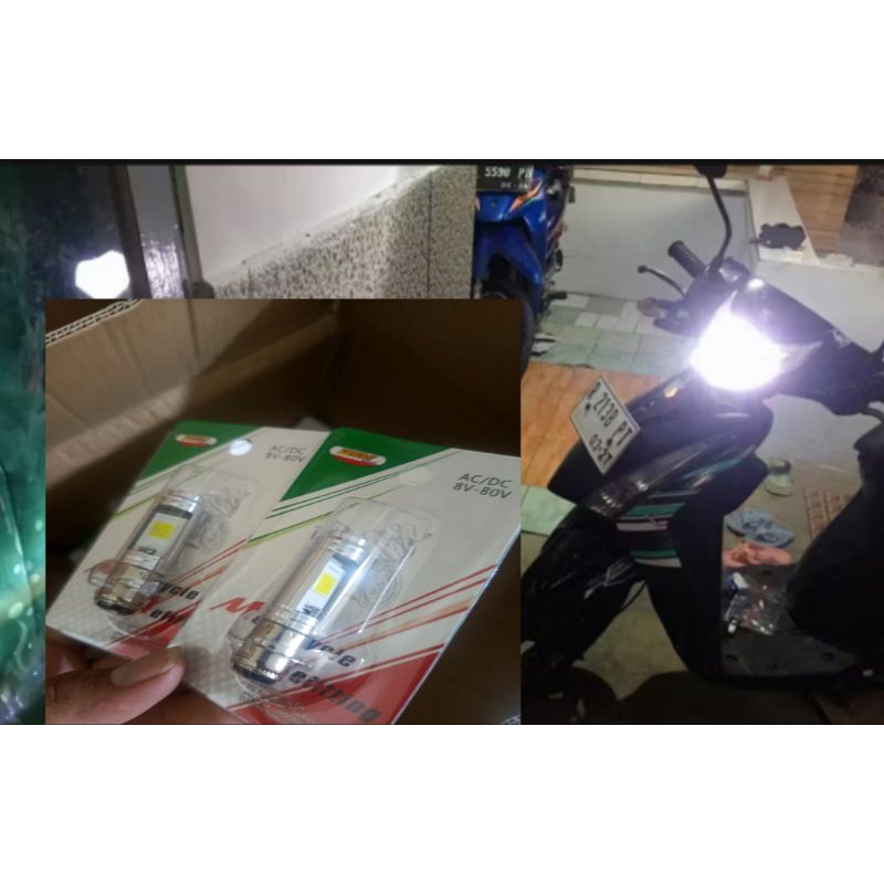 LAMPU LED 2 SISI BOHLAM LAMPU LED 2 SISI VARIO 110  VARIO 125 OLD SUPRA X SUDAH AC/DC PNP