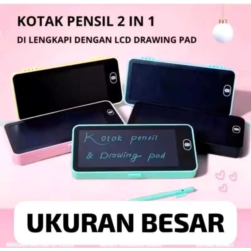 

kotak pensil lcd writing tablet drawing box tempat penyimpanan alat tulis anak