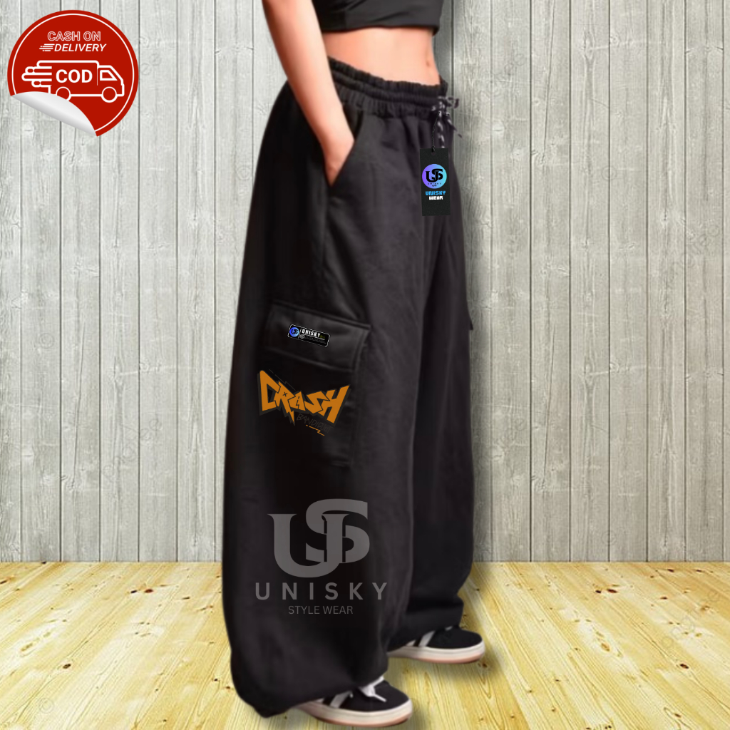 New Celana Panjang Cargo Gombrang UniSky Wear Bahan Tebal dan Lembut Celana Kargo Ukuran M-L-XL-XXL 