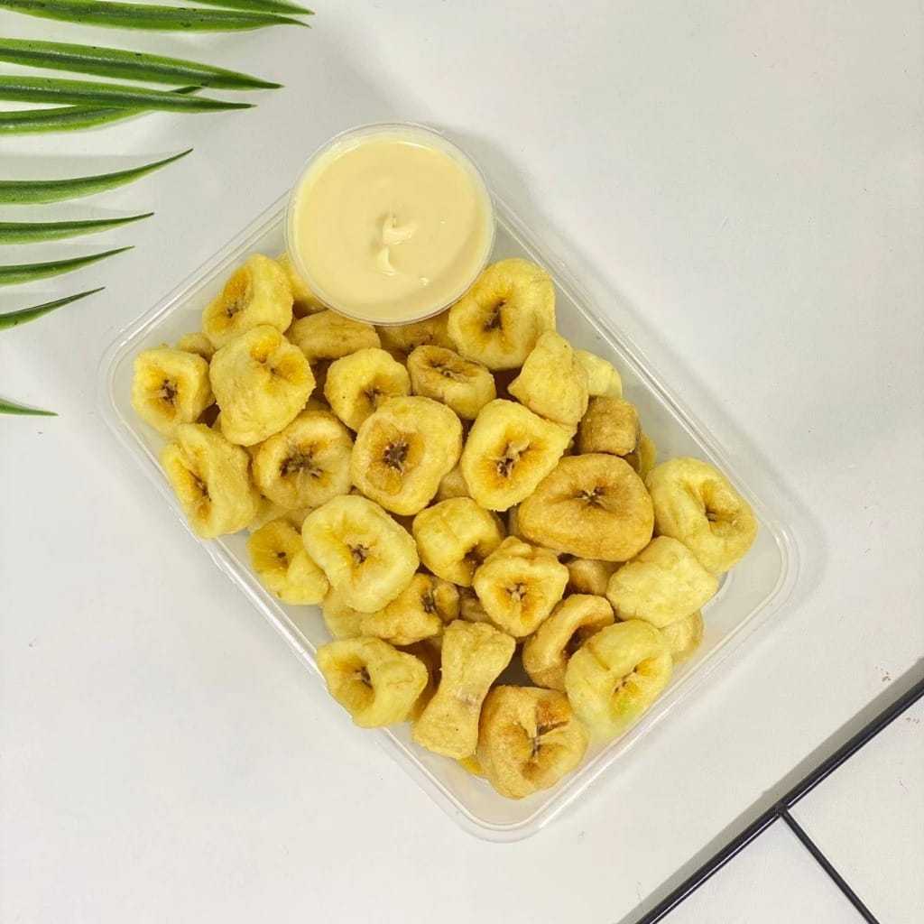 

Gedhang Gendhut / Pisang Crunchy / Gedang Gendut Coklat Lumer kemasan box Keripik Pisang 500 ML