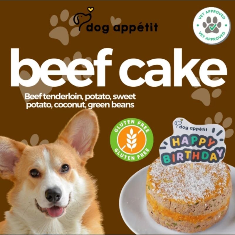 Kue Ulang Tahun Anabul Anjing Kucing - BEEF CAKE - Barkday Cake by Dog Appetit
