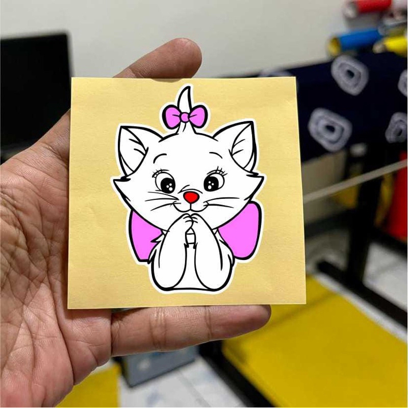 sticker kucing lucu, kucing, kucing putih, stiler nyala, hp motor