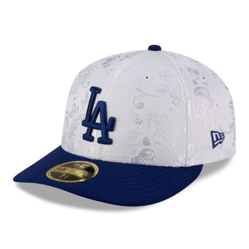 Topi New Era Cap Los Angeles Dodgers Floral Shine 59Fifty Day Low Profile 59Fifty Fitted Hat Origina