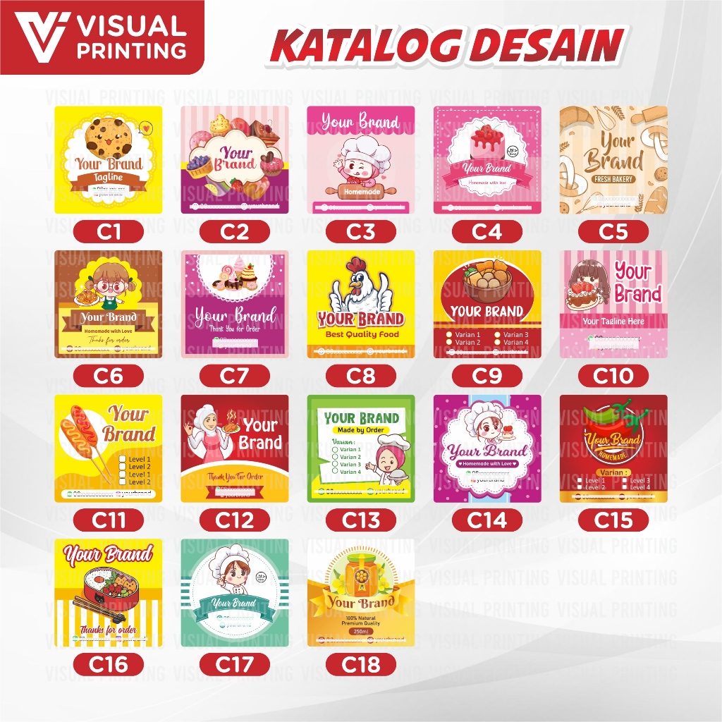 

STIKER LABEL Kemasan Makanan dan Minuman Custom