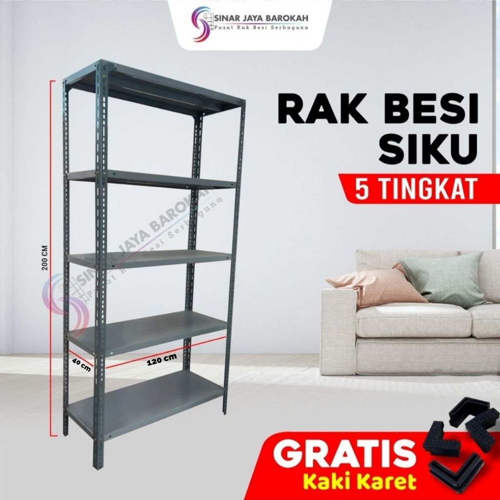 RAK BESI SIKU LUBANG UK L40XP120XT200 CM