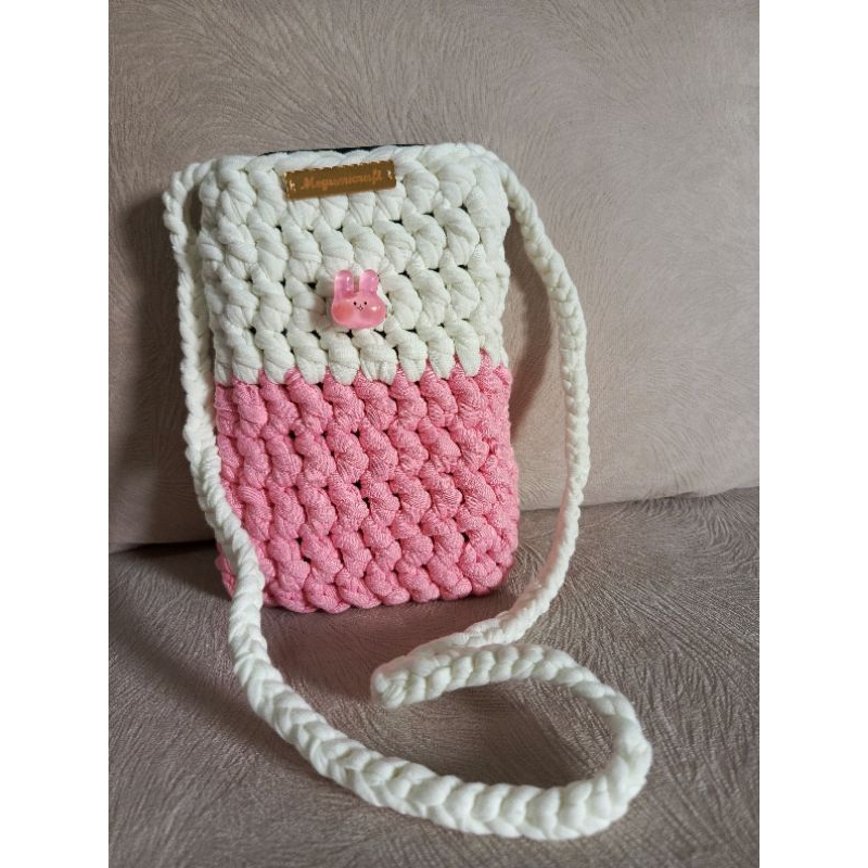 Phone Bag Crochet Pink