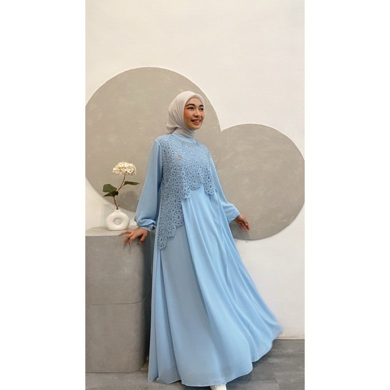 GAMIS LEBARAN MEWAH MIX RENDA | GAMIS MODERN MEWAH