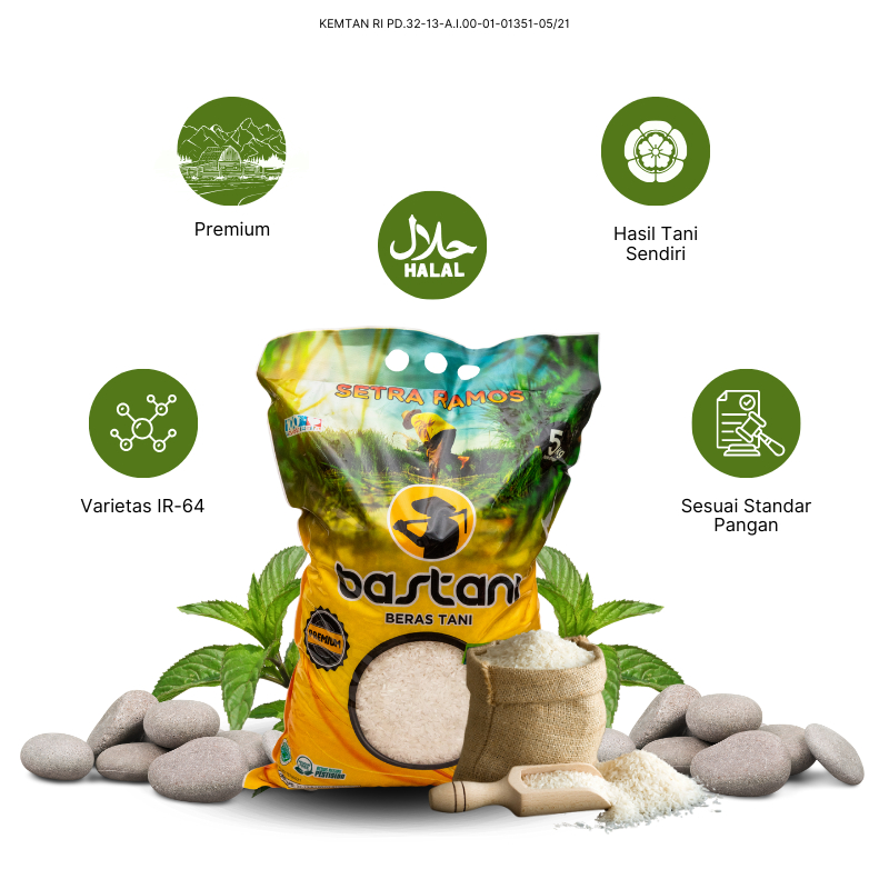 

Beras BASTANI Setra Ramos 5KG/ Beras Kualitas Premium/ Beras Khusus Keluarga