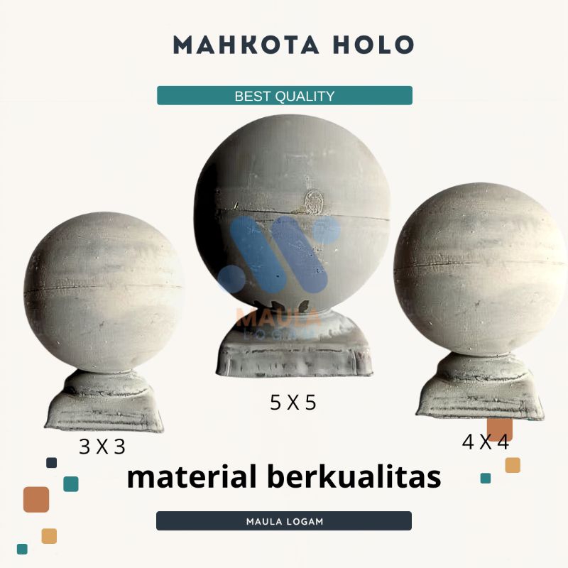 Mahkota bola besi holo | ornamen pagar besi