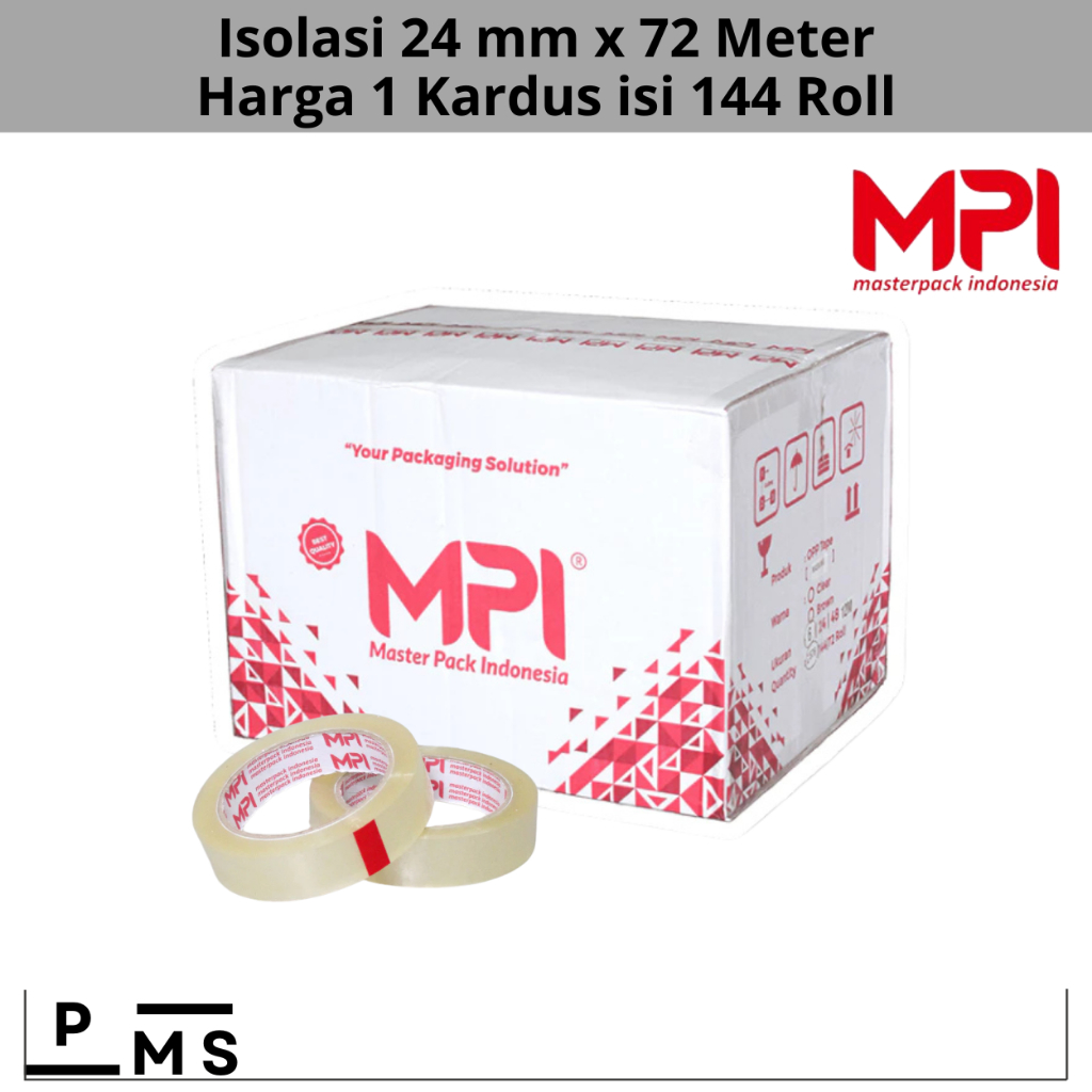 

Lakban Isolasi 24mm x 72m - Selotip MPI 1 Inch - Lakban Kecil Bening - Harga 1 Kardus Isi 144 Roll