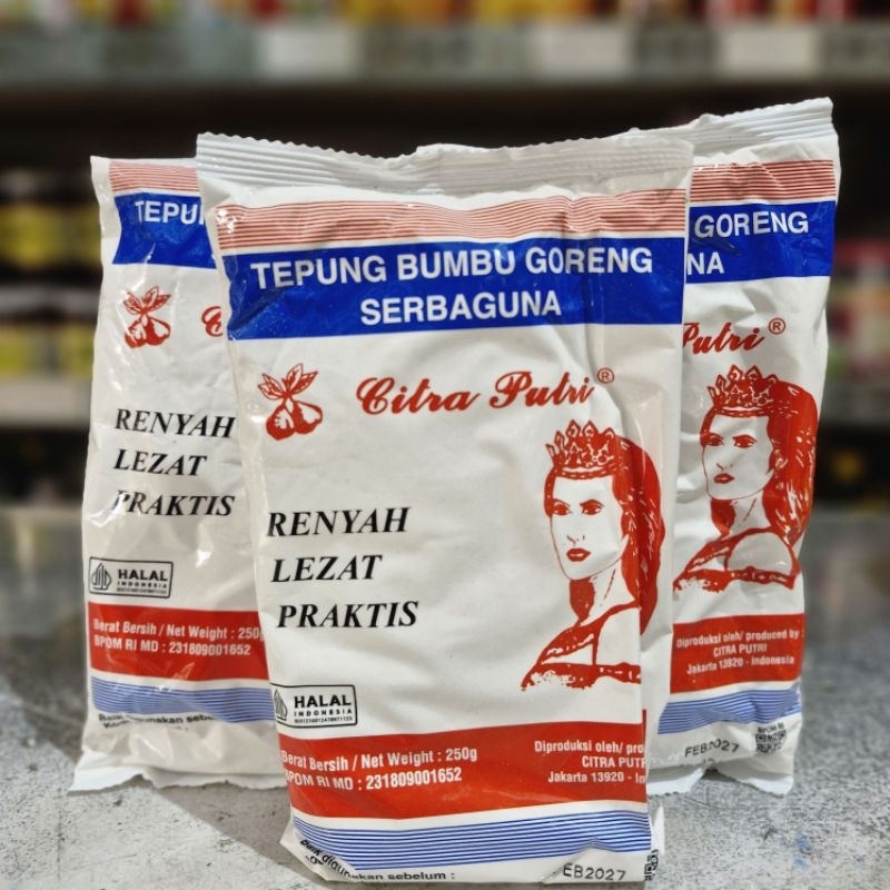 

Tepung Bumbu Goreng Ayam Serba Guna cap Citra Putri 250 gram / 250gr / TEPUNG PUTRI / TEPUNG SERBAGUNA / TEPUNG SERBA GUNA / TEPUNG PUTRI
