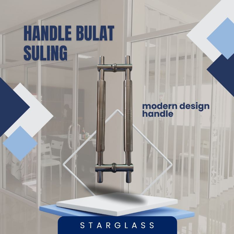 Handle Pintu Rumah Stainless / Gagang Pintu Rumah Modern Bulat Suling Stainless / Pegangan Pintu Kup
