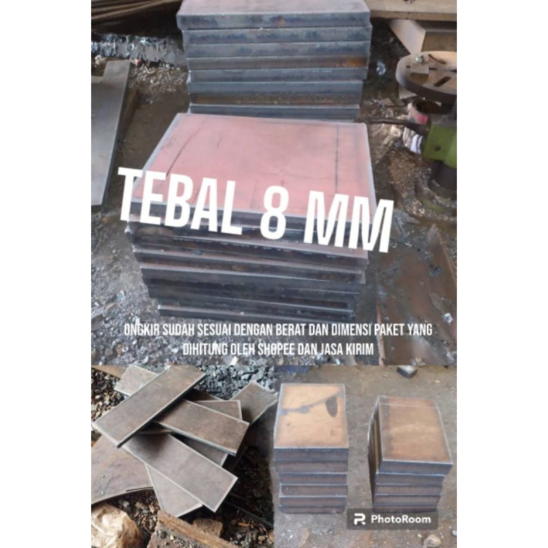 PLAT BESI POTONG TEBAL 8 MM POTONGAN KOTAK KUALITAS SUPER